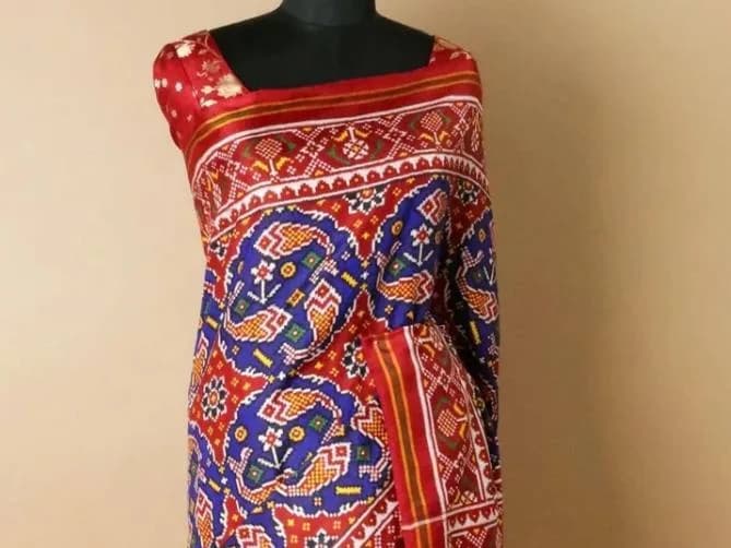 Sequin checks saree