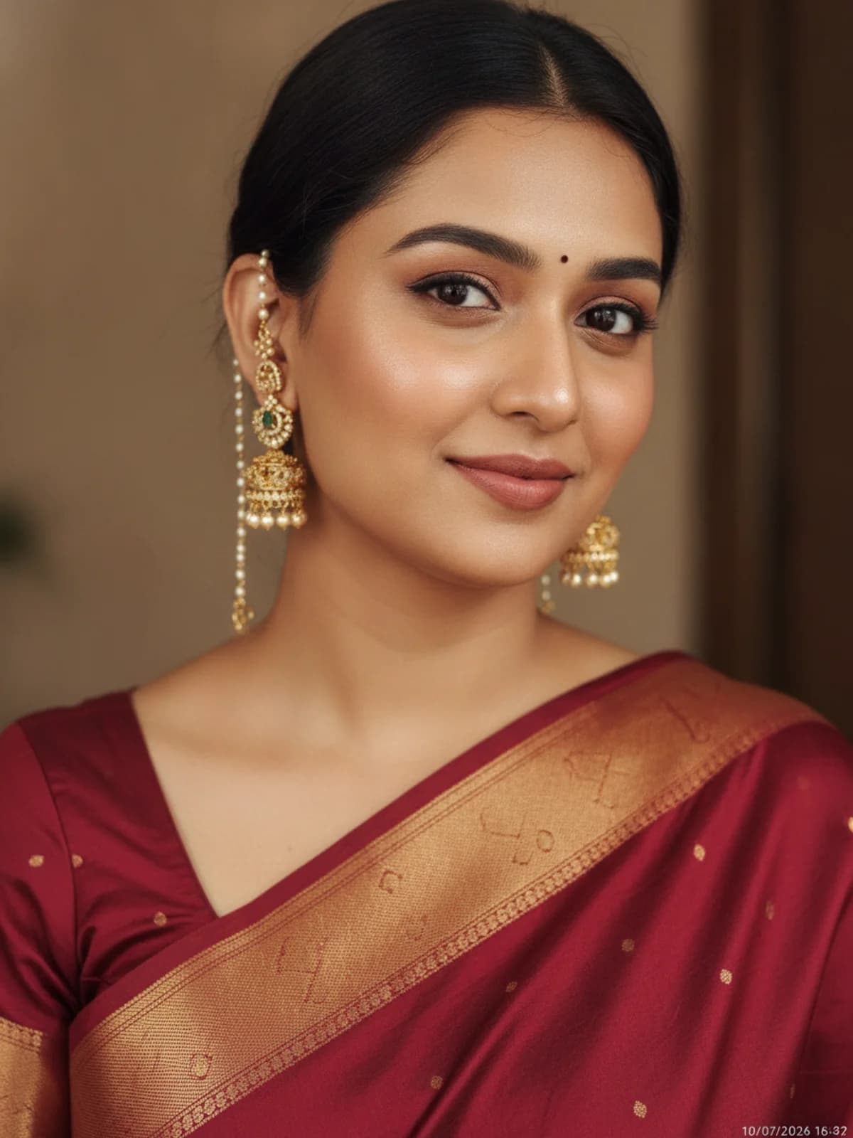 Jhumka Earings with pearl chain
